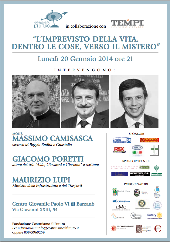 “L’imprevisto della vita. Dentro le cose, verso il Mistero”. Incontro con Lupi, Camisasca e Poretti