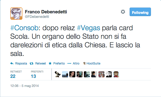 Cosa ha detto di così sconvolgente il cardinale Scola per meritarsi il boicottaggio dei fratelli Debenedetti?