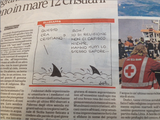 L’ottusità e ipocrisia di Repubblica sui cristiani mangiati dagli squali e le intercettazioni