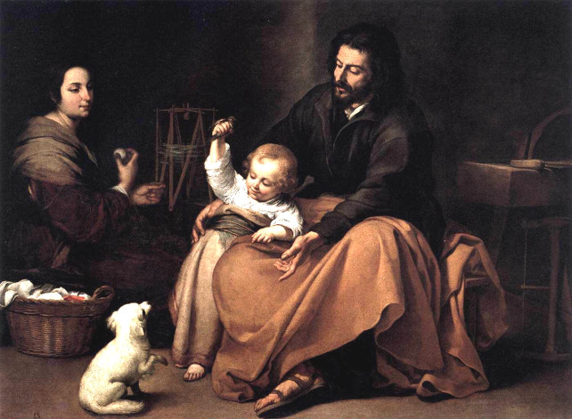 bartolome-esteban-murillo-sacra-famiglia-cagnolino-uccellino