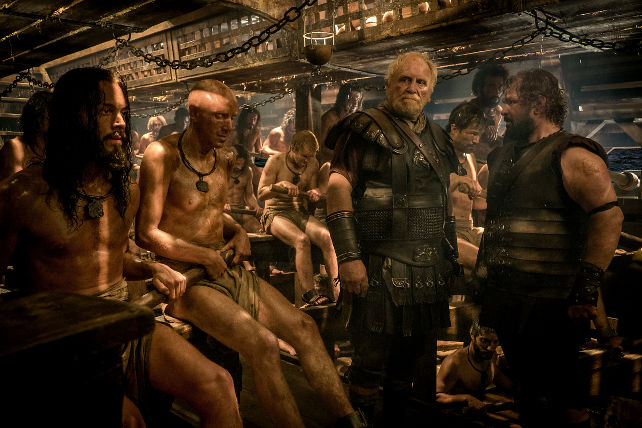 Jack Huston plays Judah Ben-Hur, James Cosmo plays Quintus and Dato Bakhtadze plays Hortator in Ben-Hur from Paramount Pictures and Metro-Goldwyn-Mayer Pictures.