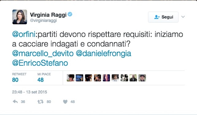 Quando Raggi diceva: «Iniziamo a cacciare gli indagati?»