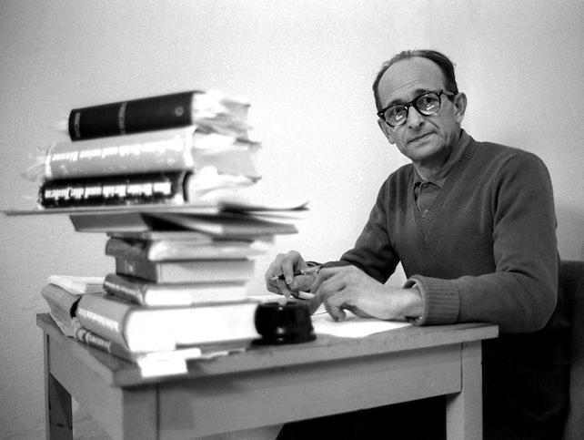 JER02 - 19610415 - RAMLE, ISRAEL : (FILES) A file picture taken 15 April 1961 shows Nazi war criminal Adolf Eichmann sitting at a desk in his cell at the Ramle prison in Israel. Israel prepared 13 August 1999 to lift the lid on Eichmann's memoirs after keeping the document hidden from public view for nearly 40 years. Eichmann was kidnapped by Israeli agents in Argentina and executed in 1962 in Jerusalem.  EPA PHOTO/AFP/GPO FILES/-/jd/ja