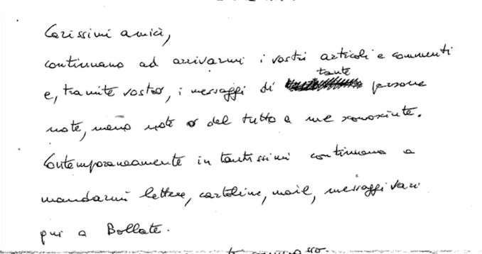 «Cari amici, grazie per i vostri messaggi commoventi». Lettera di Formigoni