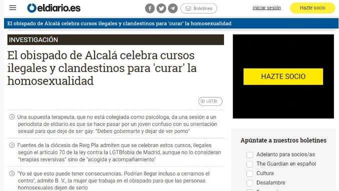 Tutti si bevono la fake news della diocesi spagnola che «cura i gay»