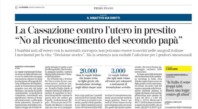 La neolingua della Stampa per straparlare di utero in affitto
