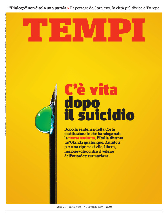 Copertina del numero di ottobre 2019 di Tempi