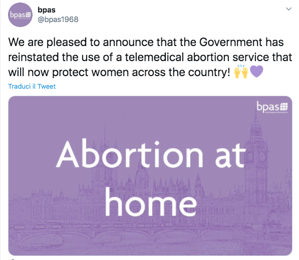 L’aborto a domicilio è realtà nel Regno Unito