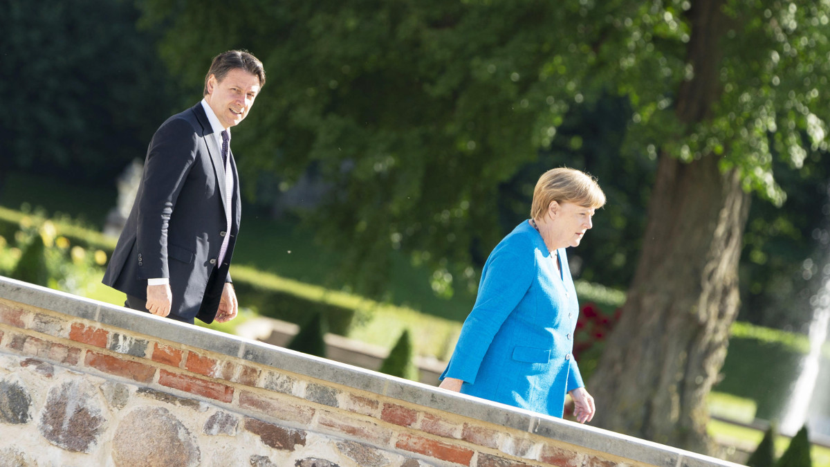 Giuseppe Conte con Angela Merkel