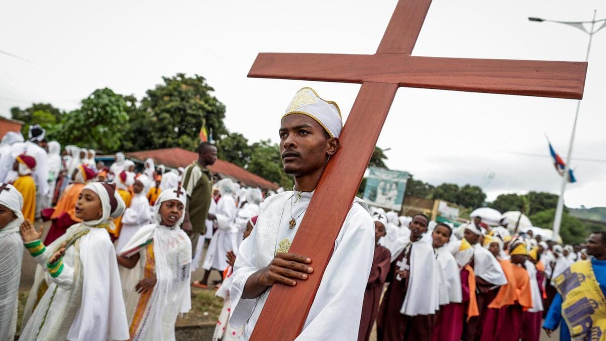 Una processione dei cristiani del Tigrai in Etiopia
