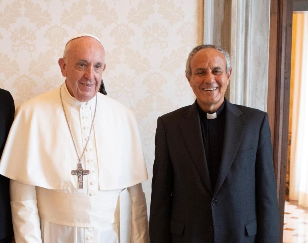 papa Francesco con don Julian Carron, presidente della Fraternità di Comunione e liberazione