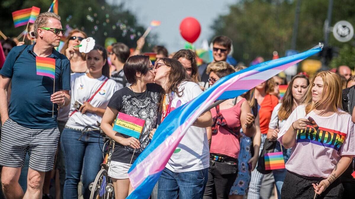 Il Pride di Budapest (foto Ansa)