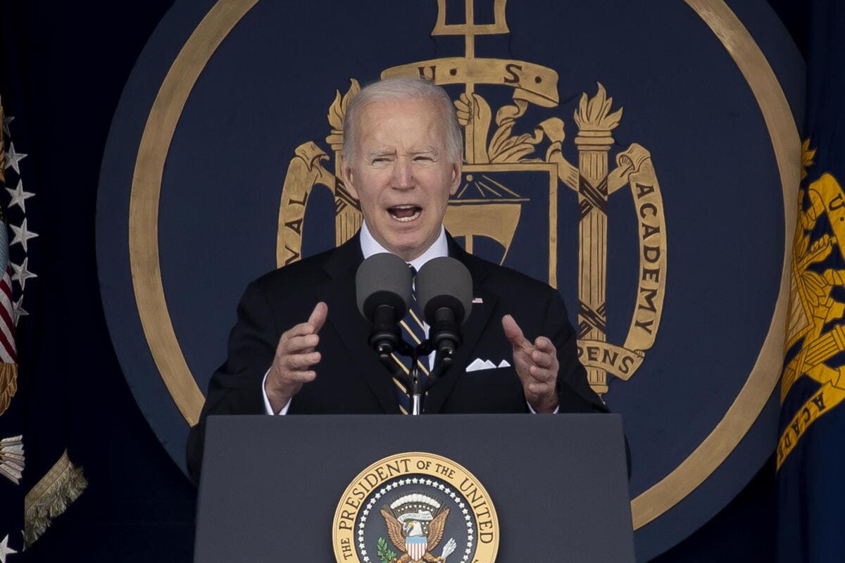 Il presidente americano Joe Biden a Annapolis, Maryland, 27 maggio 2022