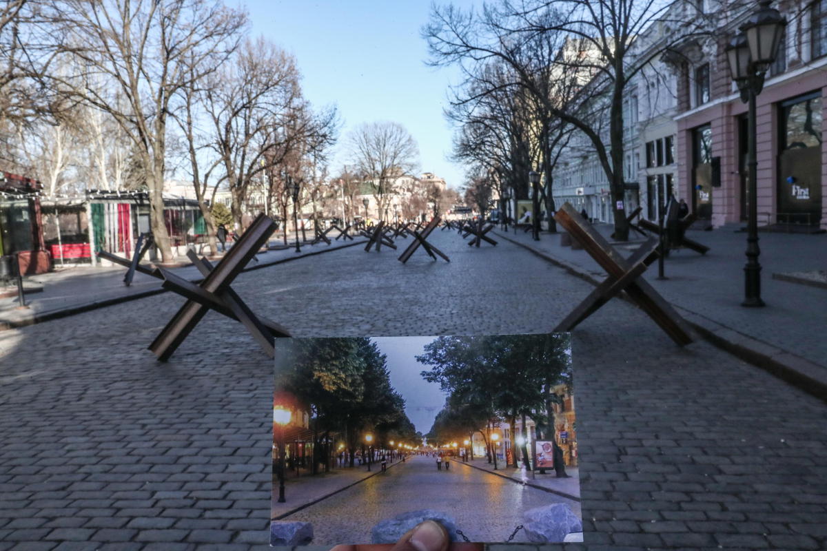 Strada di Odessa prima e dopo l’invasione russa