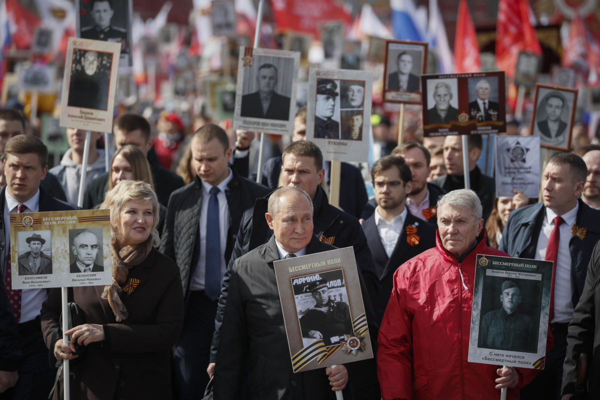 Vladimir Putin alla parata del Giorno della vittoria a Mosca, 9 maggio 2022