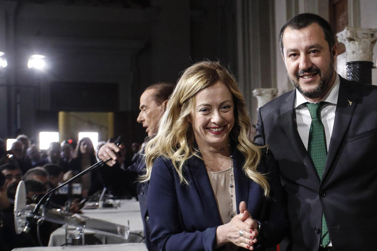 Berlusconi, Meloni e Salvini al Quirinale