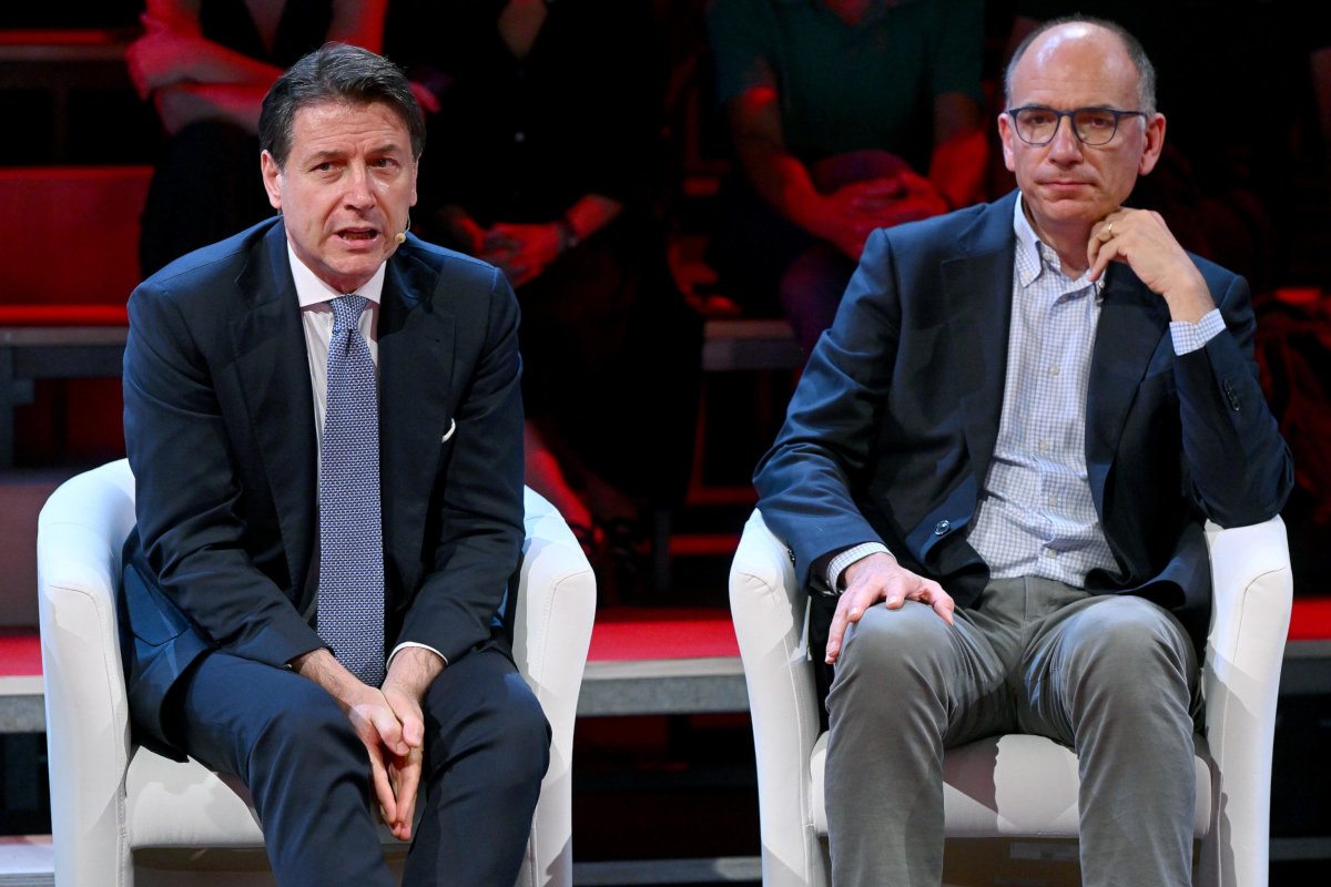 Giuseppe Conte (M5s) e Enrico Letta (Pd)