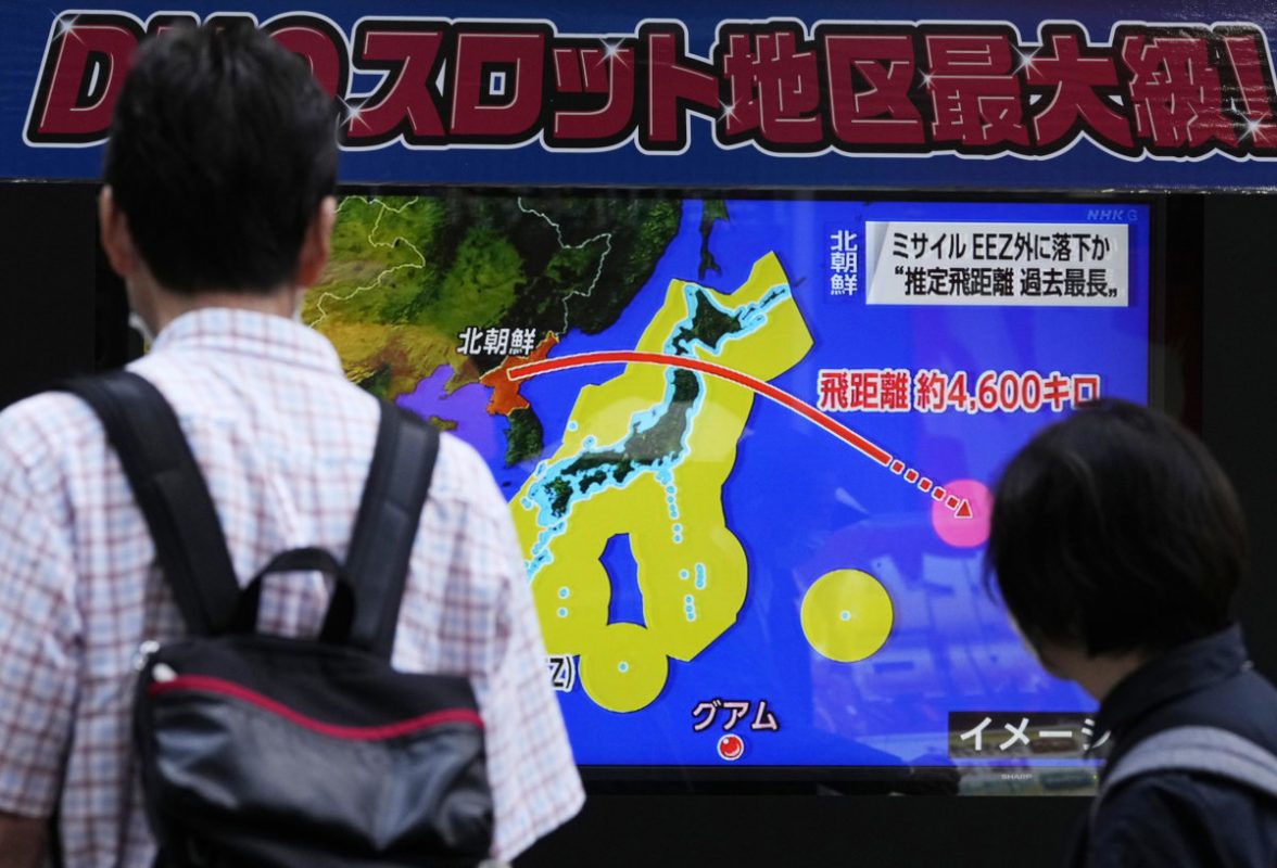 La traiettoria del missile lanciato dalla Corea del Nord che ha sorvolato il Giappone