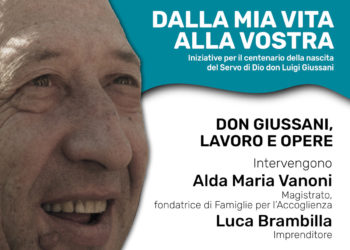 Locandina dell’incontro a Torino su don Giussani, lavoro e opere
