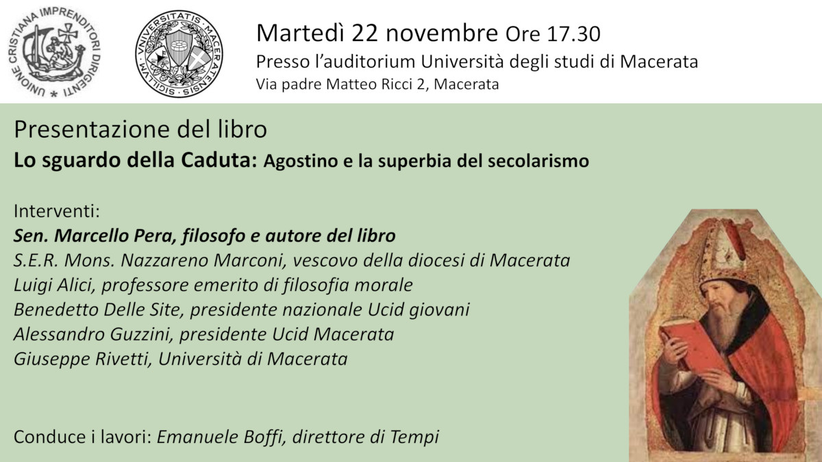 Invito alla presentazione del libro di Marcello Pera “Lo sguardo della Caduta” a Macerata