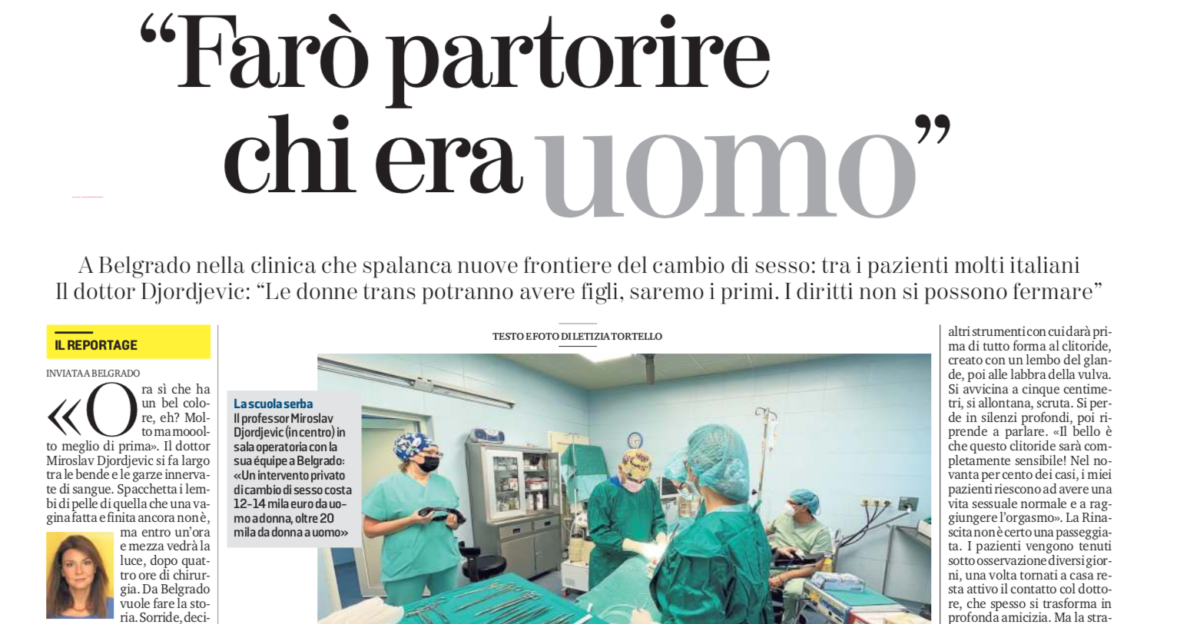 Stampa uomo partorisce