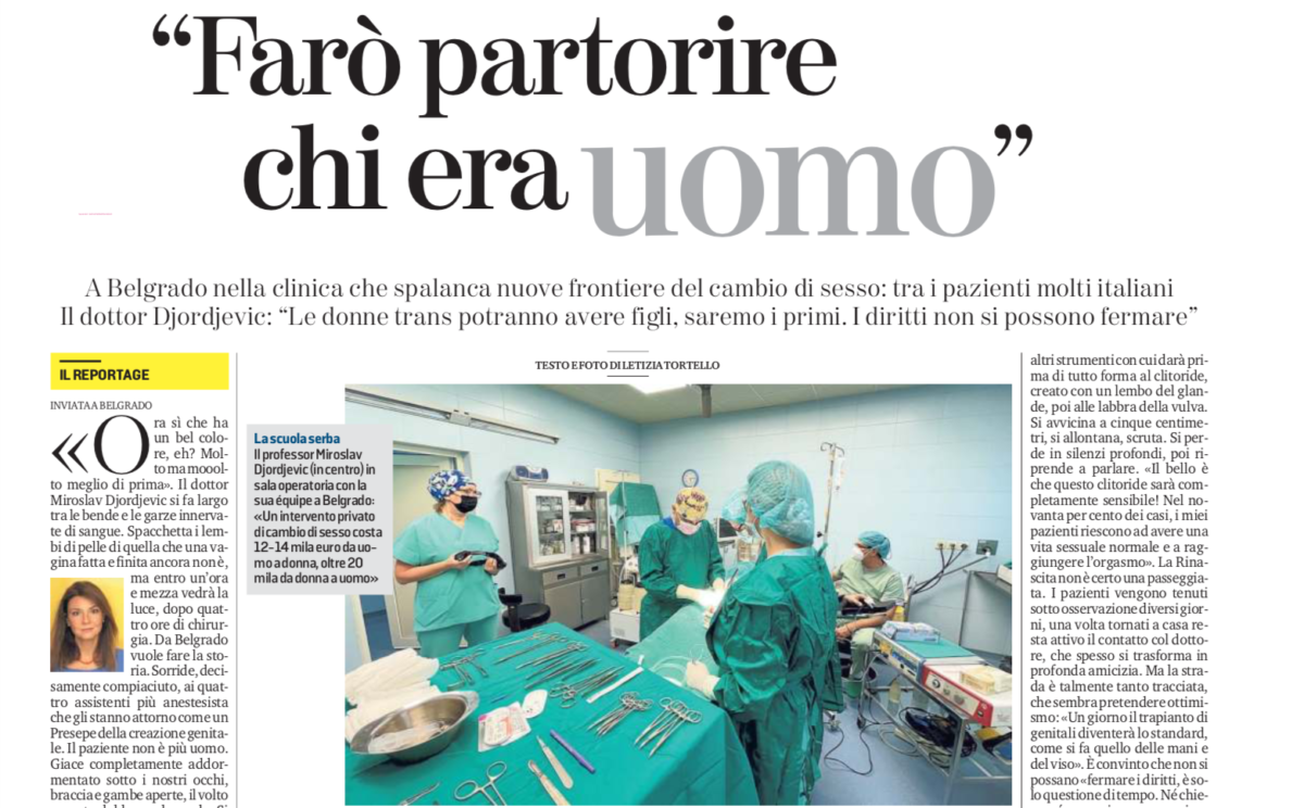 Stampa uomo partorisce