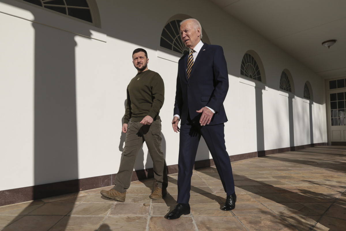 Volodymyr Zelensky con Joe Biden alla Casa Bianca