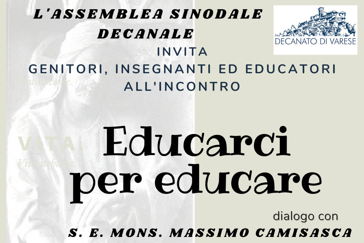 Invito all'incontro sull'educazione con mons. Camisasca a Varese