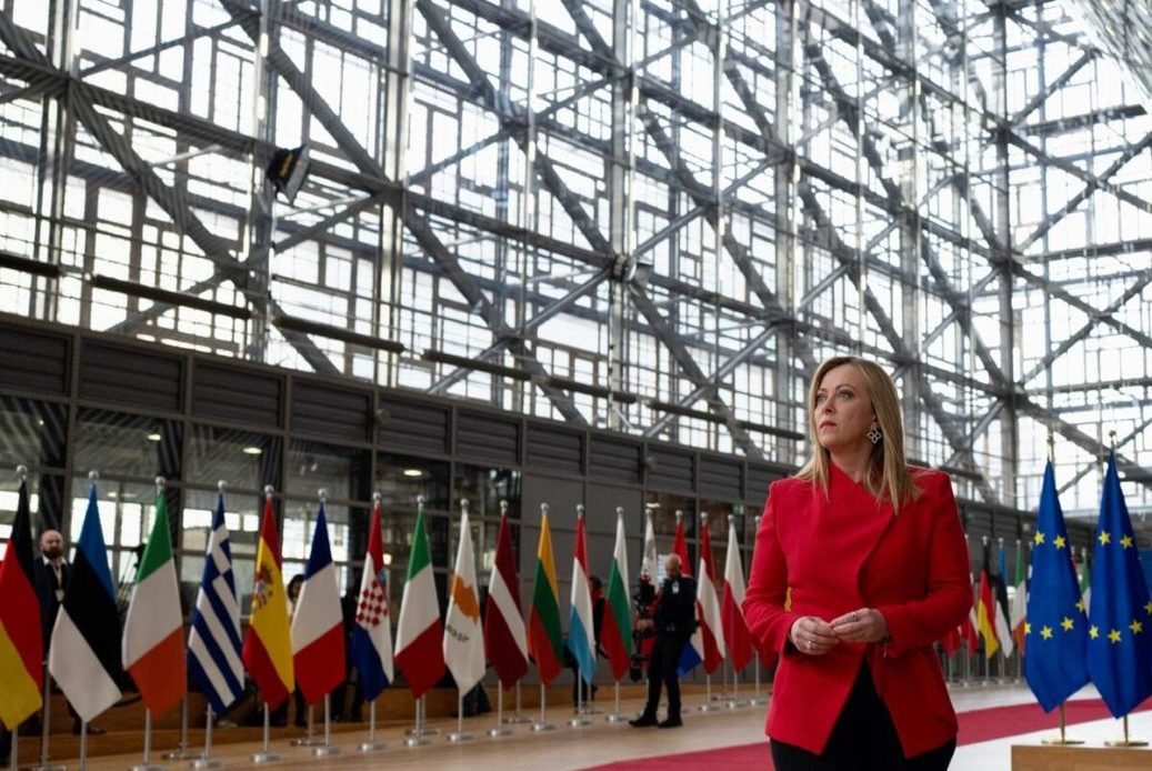 Giorgia Meloni a Bruxelles, Belgio, 9 febbraio 2023 (Ansa)