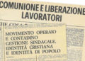 Ritagli del quartino su cui furono pubblicate le relazioni del convegno di Comunione e Liberazione Lavoratori del dicembre 1973 a Riccione