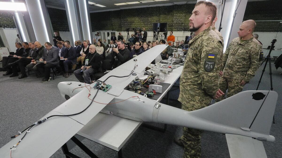 Un drone utilizzato dalla Russia per attaccare l'Ucraina