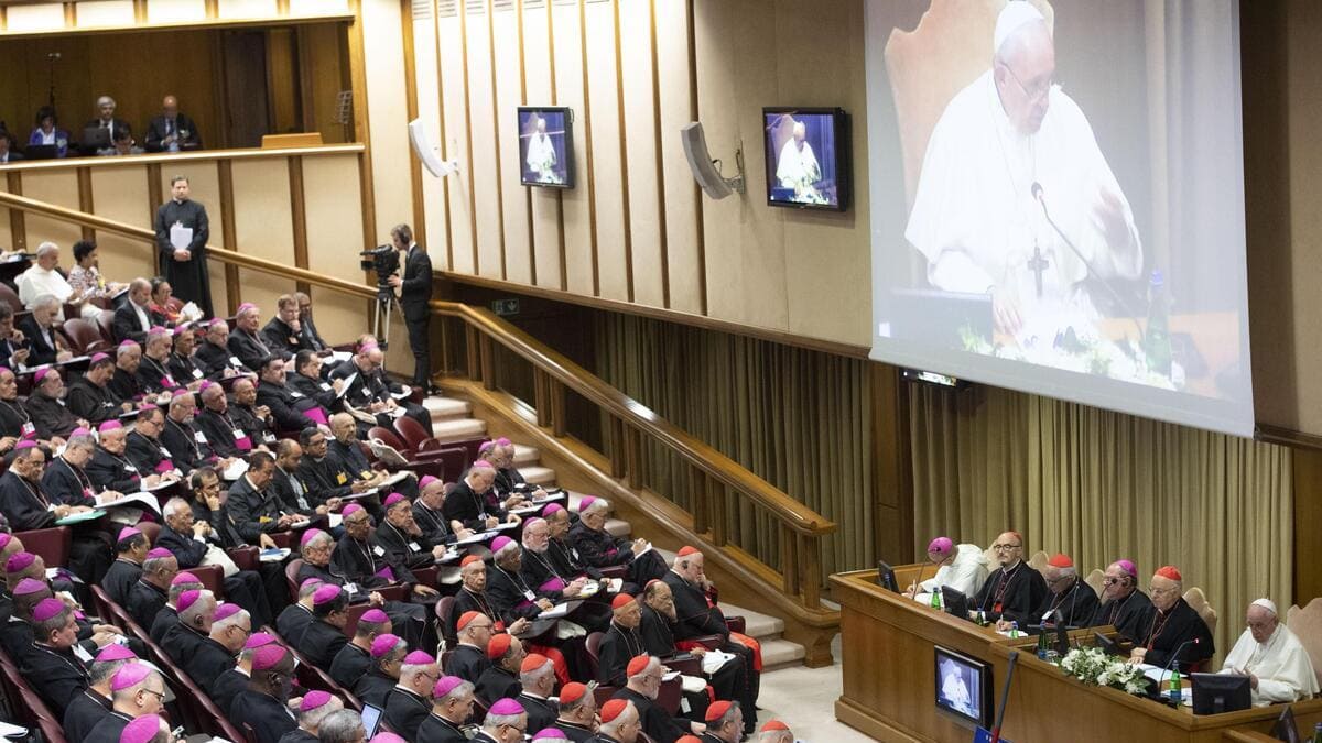 Papa Francesco parla al Sinodo per l'Amazzonia del 2019