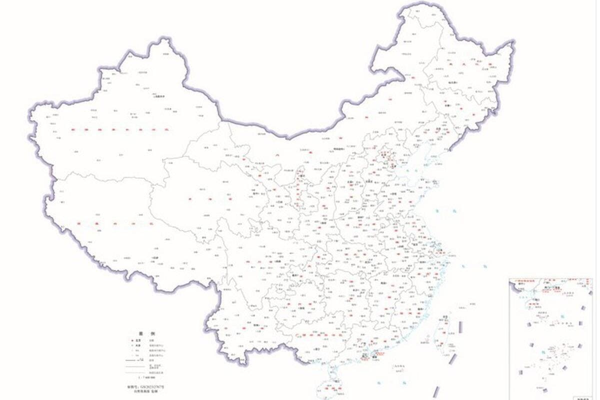 La nuova mappa ufficiale della Cina