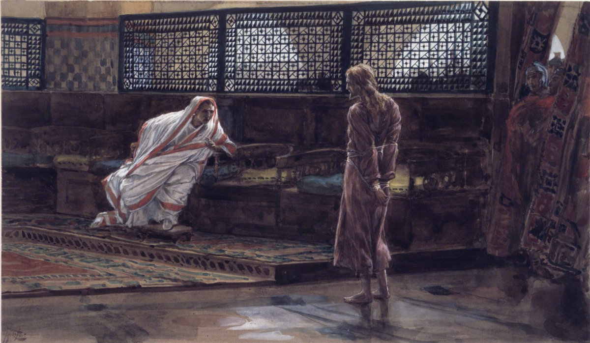 James Tissot, Gesù davanti a Pilato, primo interrogatorio, 1886-1894, Brooklyn Museum
