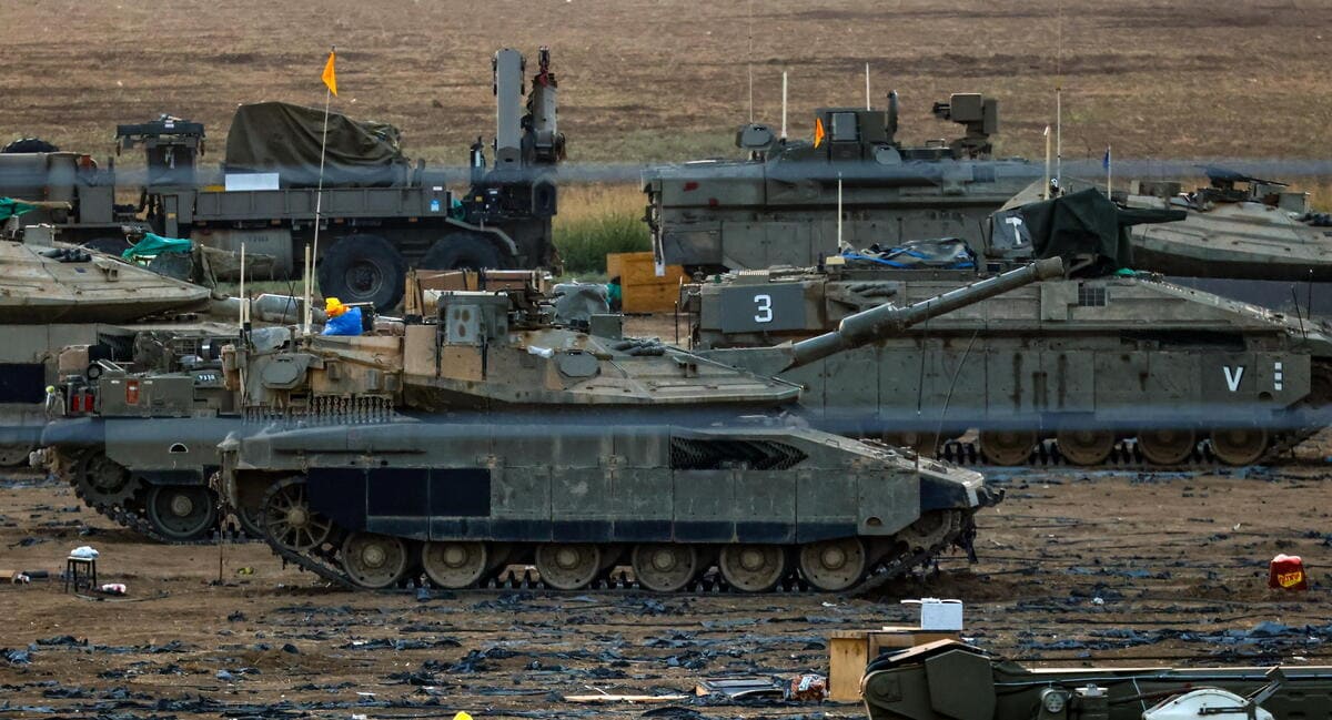 Forze armate israeliane sul confine con Gaza, 20 ottobre 2023 (Ansa)