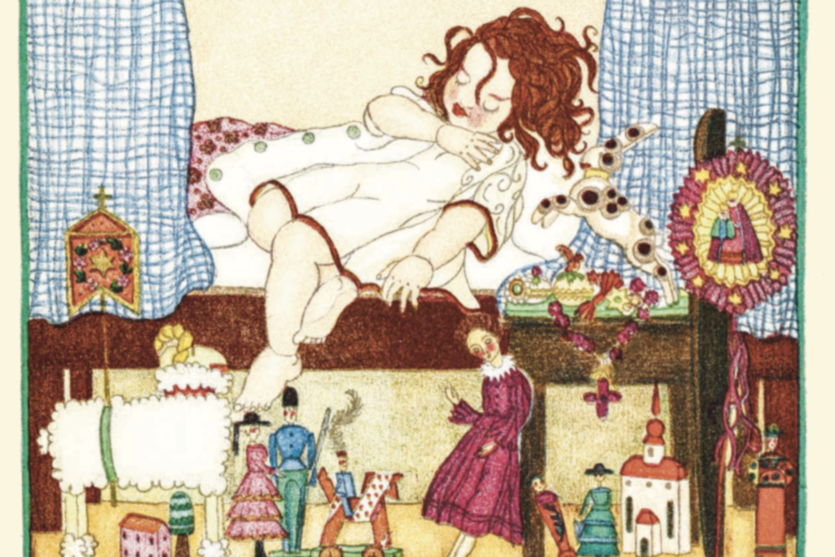 Sogno di Natale, Ine Probst, una delle illustrazioni di Aspettando Natale 2, realizzate intorno 1922 a Vienna dagli allievi non ancora quindicenni della scuola di Disegno e Pittura per Bambini del pittore austriaco Franz Cižek