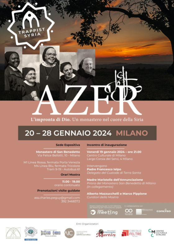 Locandina della mostra Azer, a Milano dal 20 al 28 gennaio