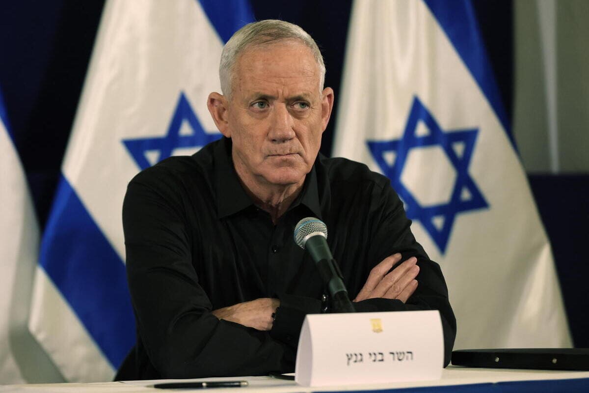 Il ministro del Gabinetto di guerra Israele Benny Gantz (foto Ansa)