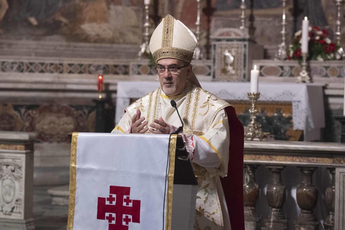 Il cardinale di Gerusalemme Pierbattista Pizzaballa, 1 maggio 2024 (Ansa)