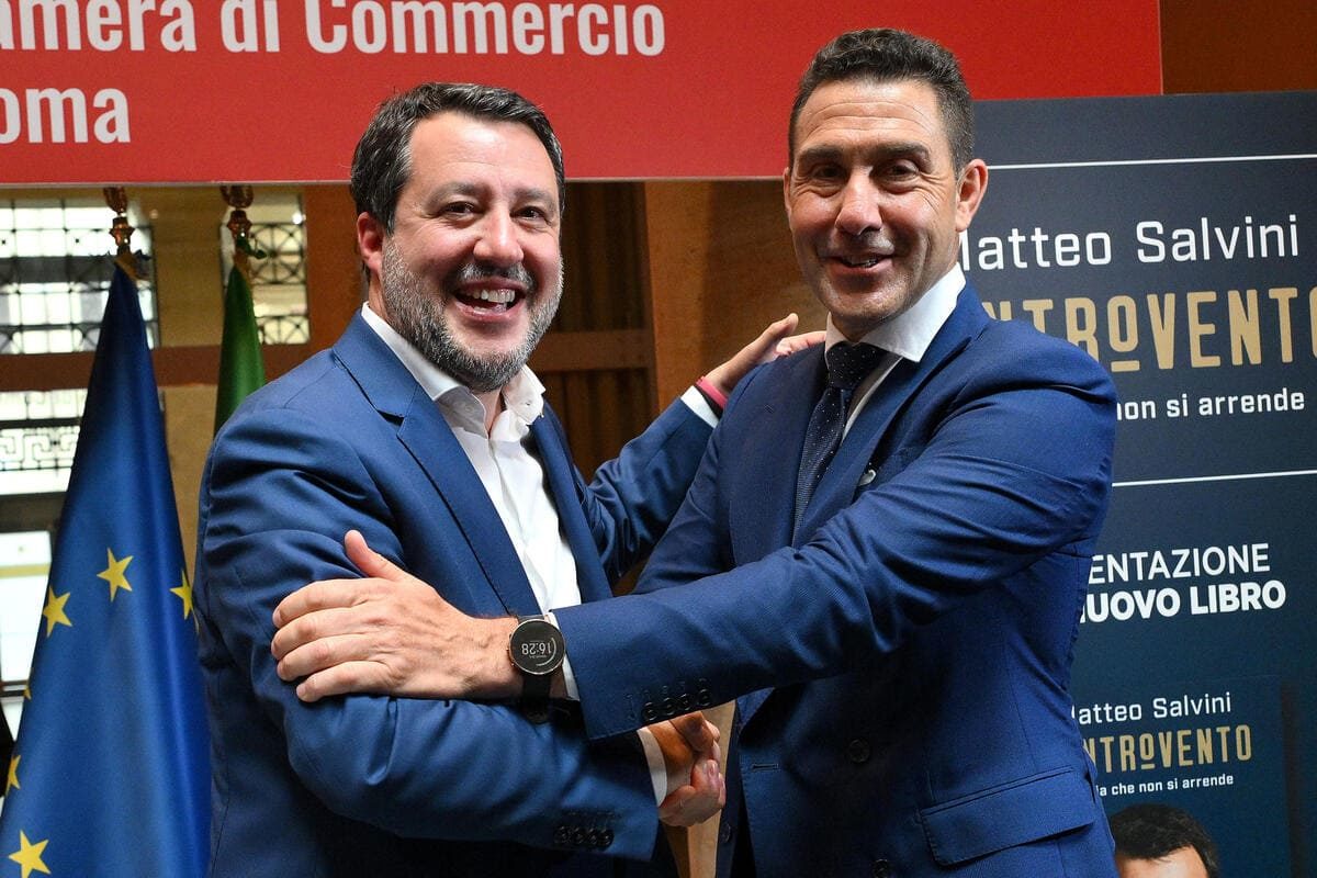 Matteo Salvini con Roberto Vannacci, Roma, 30 aprile 2024 (Ansa)