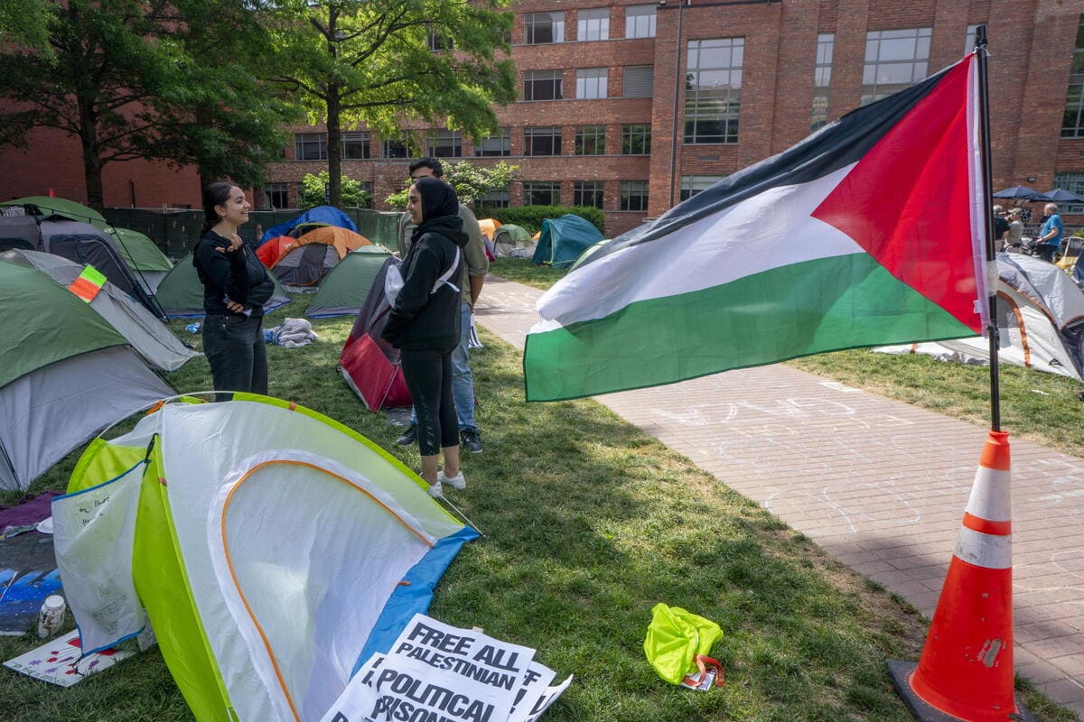 George Washington University, Washington, Stati Uniti, 3 maggio 2024 (Ansa)