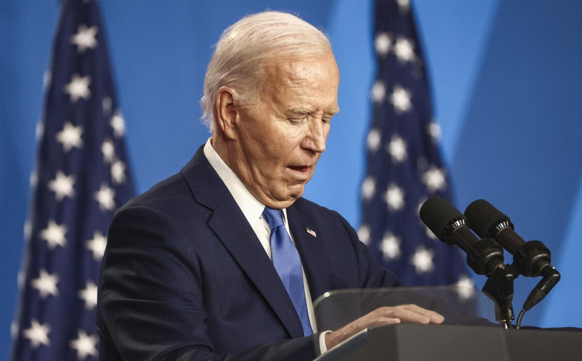 Il presidente statunitense Washington, 10 luglio 2024 (Ansa)