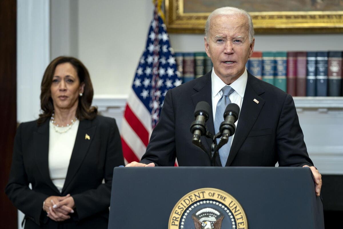 Il presidente degli Stati Uniti Joe Biden con la sua vice Kamala Harris, 14 luglio 2024