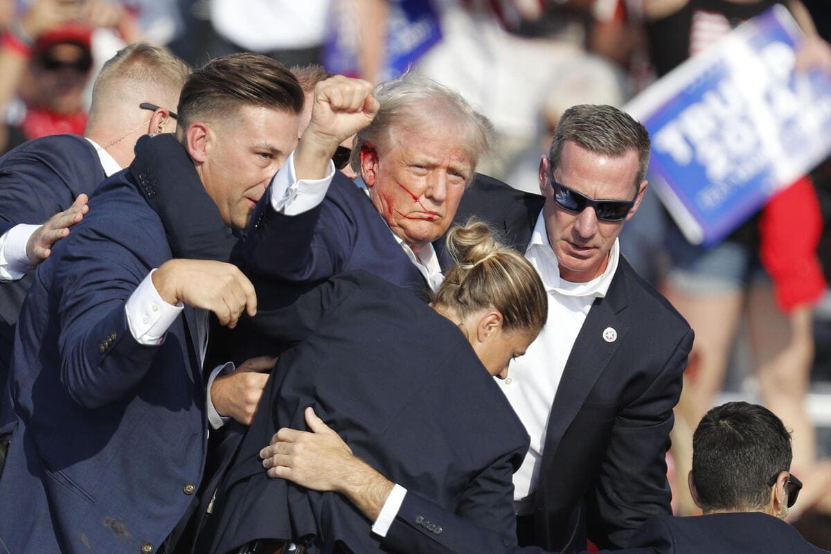 Attentato a Donald Trump, Butler, Pennsylvania, Stati Uniti, 13 luglio 2024 (Ansa)