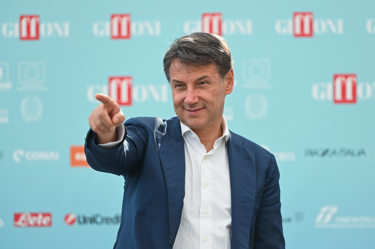 Giuseppe Conte, presidente del Movimento 5 stelle, al Giffoni Film Festival, Giffoni Valle Piana (Salerno), 26 luglio 2024