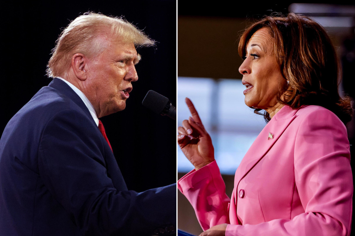I due principali candidati alle elezioni presidenziali Usa del prossimo 5 novembre, Donald Trump e Kamala Harris (fotomontaggio Ansa)