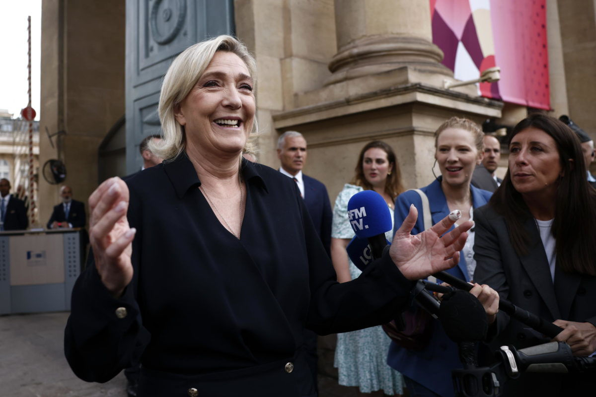 Marine Le Pen all'Assemblea Nazionale dopo le elezioni in Francia