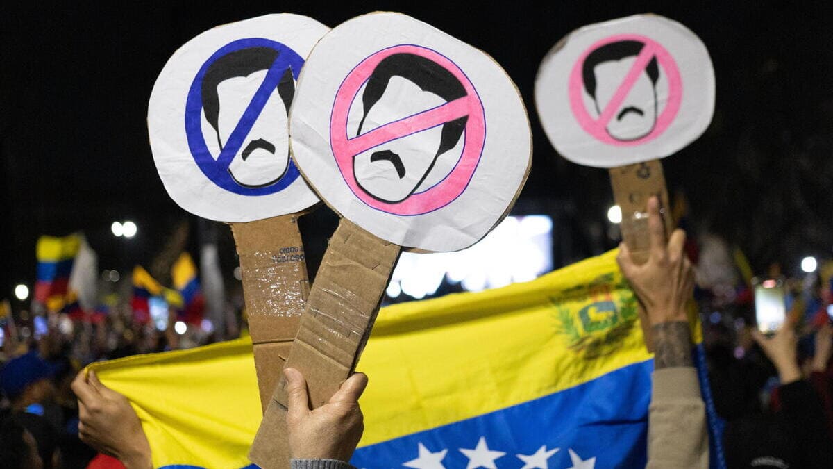 Protesta contro la rielezione di Maduro in Venezuela