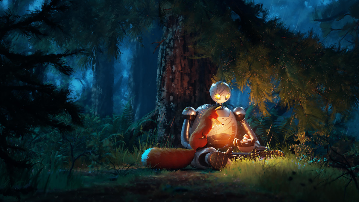 Fotogramma del film “Il robot selvaggio” di Chris Sanders
