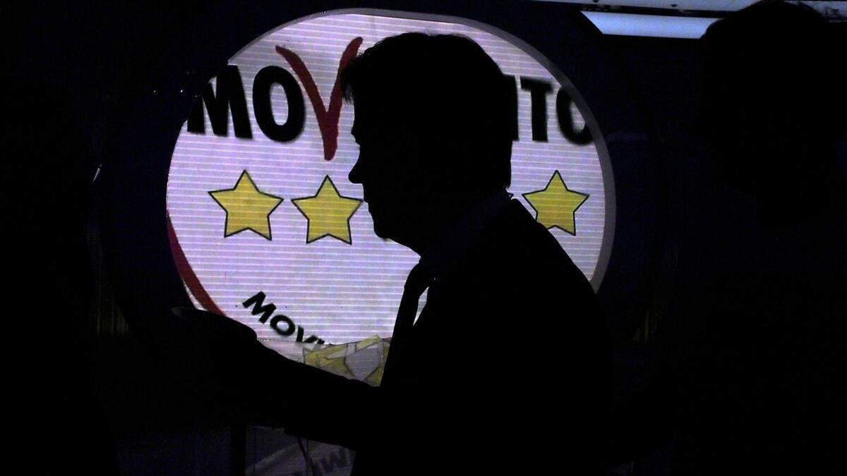 Il profilo del presidente del M5s Giuseppe Conte (foto Ansa)